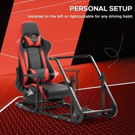 Supllueer Racing Simulator Cockpit Stand With Red Seat Fit Logitech G920 G29G923