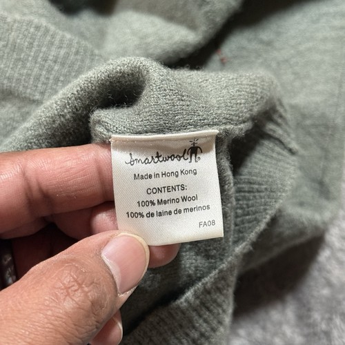 Vintage Smartwool Sweatshirt Mens Large Green Merino Wool Camping Hiking Base - Picture 14 of 18