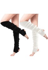 2 Pairs Leg Warmers for Women - Leg Warmers 80s Ribbed Knitted Long Socks for...