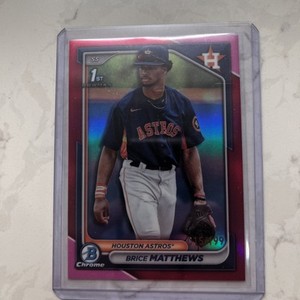 2024 Bowman #BCP-69 Brice Matthews Chrome Prospects Fuchsia Refractors #/199