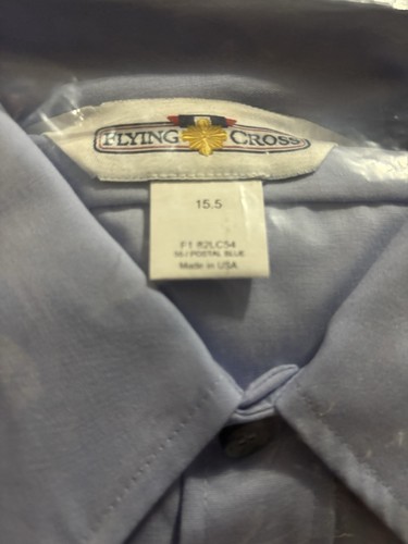 Neu Flying Cross Herren Kurzarm Uniform Hemd, hellblau Größe 15,5 - Bild 2 von 4