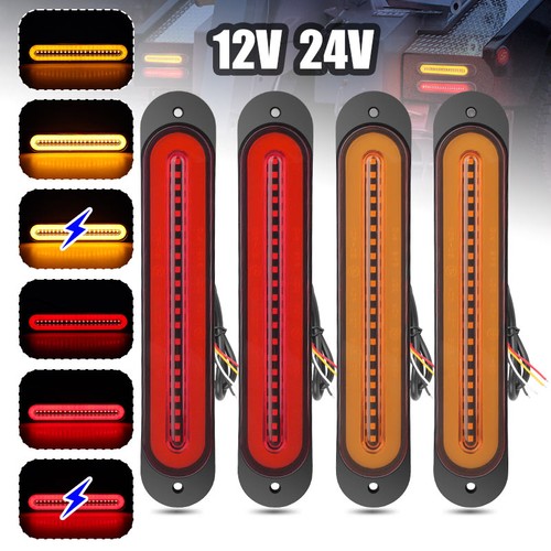 9" Oval Red/Amber 68 LED Truck Trailer Stop Turn Tail Brake Lights DRL Strip ATV - Picture 18 of 18