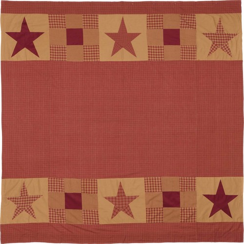 Shower Curtain Ninepatch Star Primitive 72x72 Patchwork Border Bath VHC Brands - Picture 7 of 7