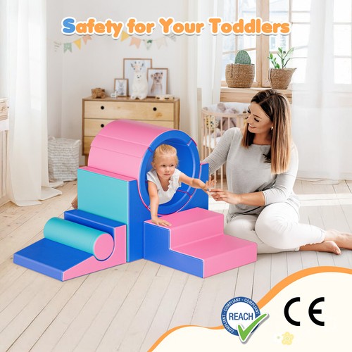 Kids 5-Piece Climb and Crawl Activity Play Set Safe Foam Blocks Soft Climber - Picture 7 of 11