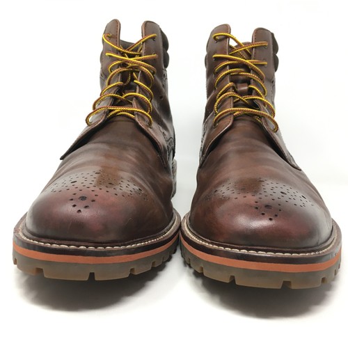 Johnston & Murphy McComb Stiefeletten Schuhe Herren Größe 13 Braun Leder Brogue - Bild 5 von 9