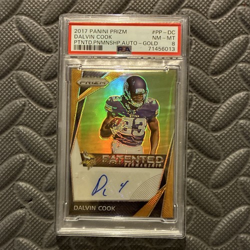 Panini Prizm Patented Penmanship Dalvin Cook Gold Auto #PP-DC PSA 8 Vikings