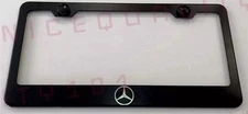 Mercedes Benz Laser Engraved Stainless Steel Matte Black License Plate Frame