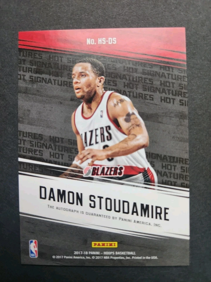2017–18 Panini NBA Hoops Hot Signatures Дэймон Стоудамир NoHS-DS с автографом - Изображение 2 из 4