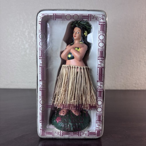 Vintage 7” Porcelain Hawaiian Hula Dancer Doll Hand Painted 100% Real Raffia - Picture 2 of 9
