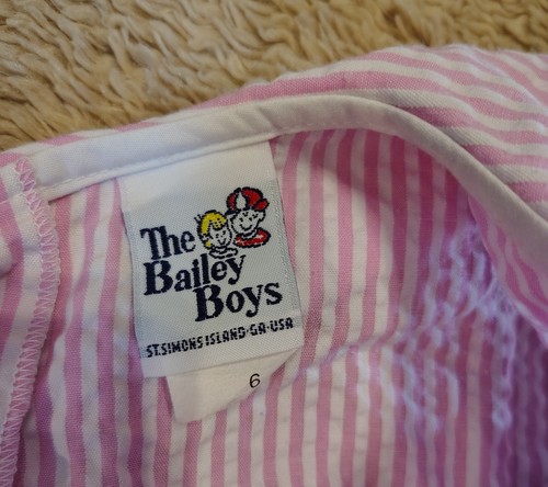 Set Of Two Bailey Boys Girls' Seersucker Collared Sleeveless Dresses Size 6 - Picture 7 of 10