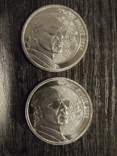 Lot Of 2 Coach Snoop Dog Team USA 1/2 Oz .999 Fine Silver Round Winter Olympics