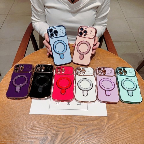 Ring Stand Magnetic TPU Glitter Plated Case For iPhone 17 Pro Max 16 15 14 13 12 - Picture 4 of 26