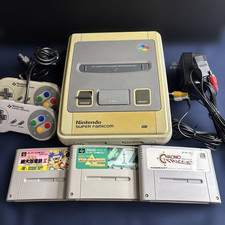 Nintendo Super Famicom (SNES) Console with 2 controllers, 3 games NTSC-J tested