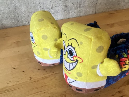 Sponge Bob Squarepants childrens' slippers size 4-5 blue - Picture 3 of 7