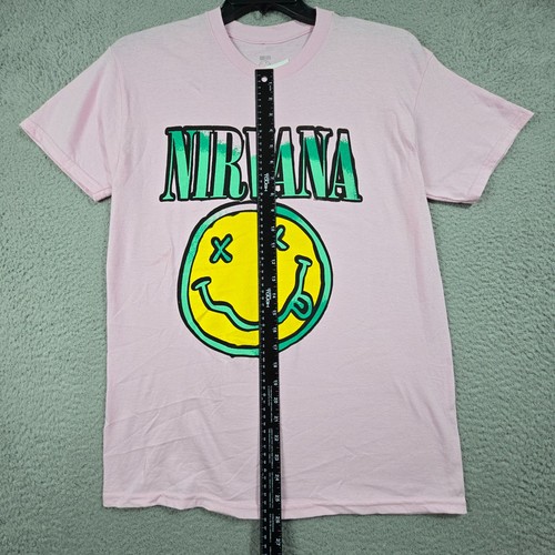 Nirvana Shirt Mens Medium M Pink KURT COBAIN Punk Rock Music Retro Concert NWD - Picture 7 of 11