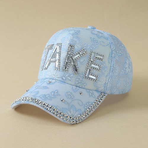 Nueva Gorra de Béisbol Colorida Pico Exterior Diamante Incrustada Informal Elegante Sombrero - Imagen 9 de 9