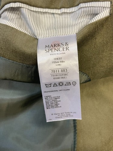 CHAQUETA M&S COLLEZIONE CAQUI TALLA 44L NUEVA SIN ETIQUETAS (0521) - Imagen 7 de 7