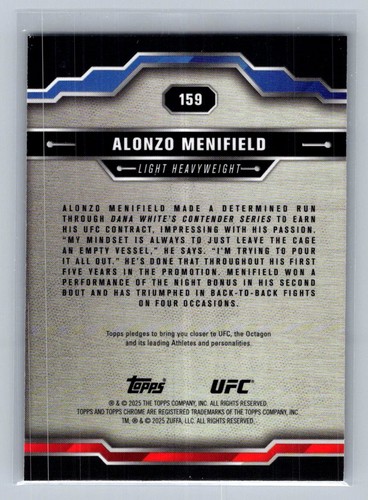 Topps Chrome UFC #159 2025 Alonzo Menifield X-Fractor - Imagen 2 de 2