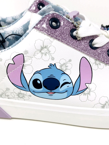 Zapatillas Disney Lilo and Stitch Púrpura/Blanco Ohana Con Cordones Para Mujer Talla 11 NUEVAS - Imagen 2 de 5