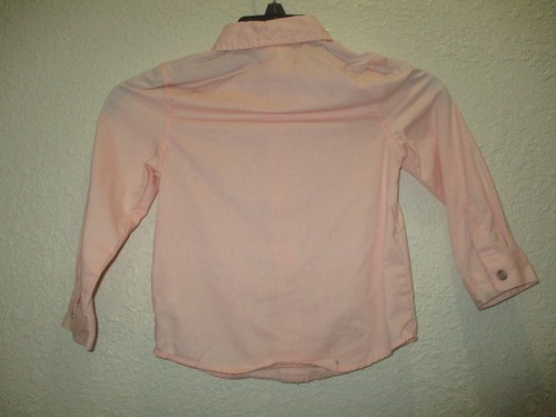 Cat & Jack Toddler Boys Plain Soft Orange / Peach Button Dress Shirt Size 4T - Picture 2 of 3