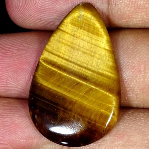 25,20 kt 100 % natürlicher Tigerauge Birne Cabochon loser Edelstein 22 x 34 x 4 mm - Bild 1 von 4