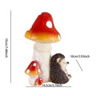 Garden Outdoor Mini Mushroom Hedgehog Resin Statue Decorative Ornament