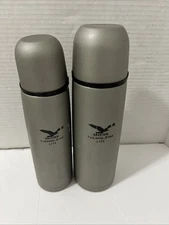 2-Salewa Thermos Thermo Lite 1 L, Cool Grey 24 Ounce And 16 Ounce