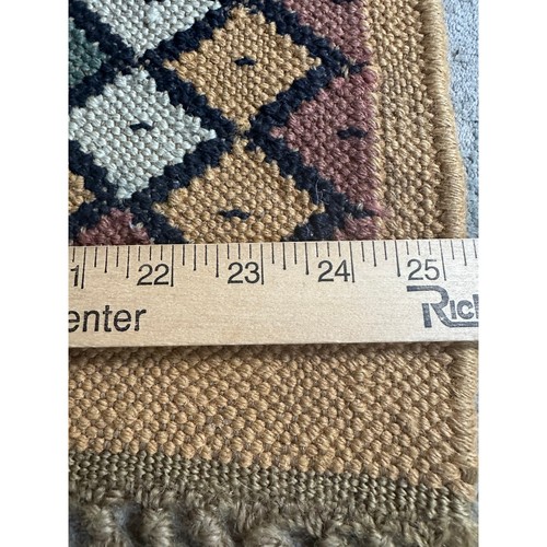 Vintage Türkischer Kelim Teppich Boho Aztekenteppich 37x25" Wolle Jute Natur Gewebt - Bild 6 von 19