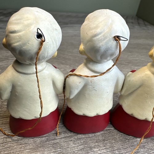 Rare Paper Mache Choir Boy Set 50s Japan Lot 4 Ornaments Or Standing Figures - Picture 10 of 13