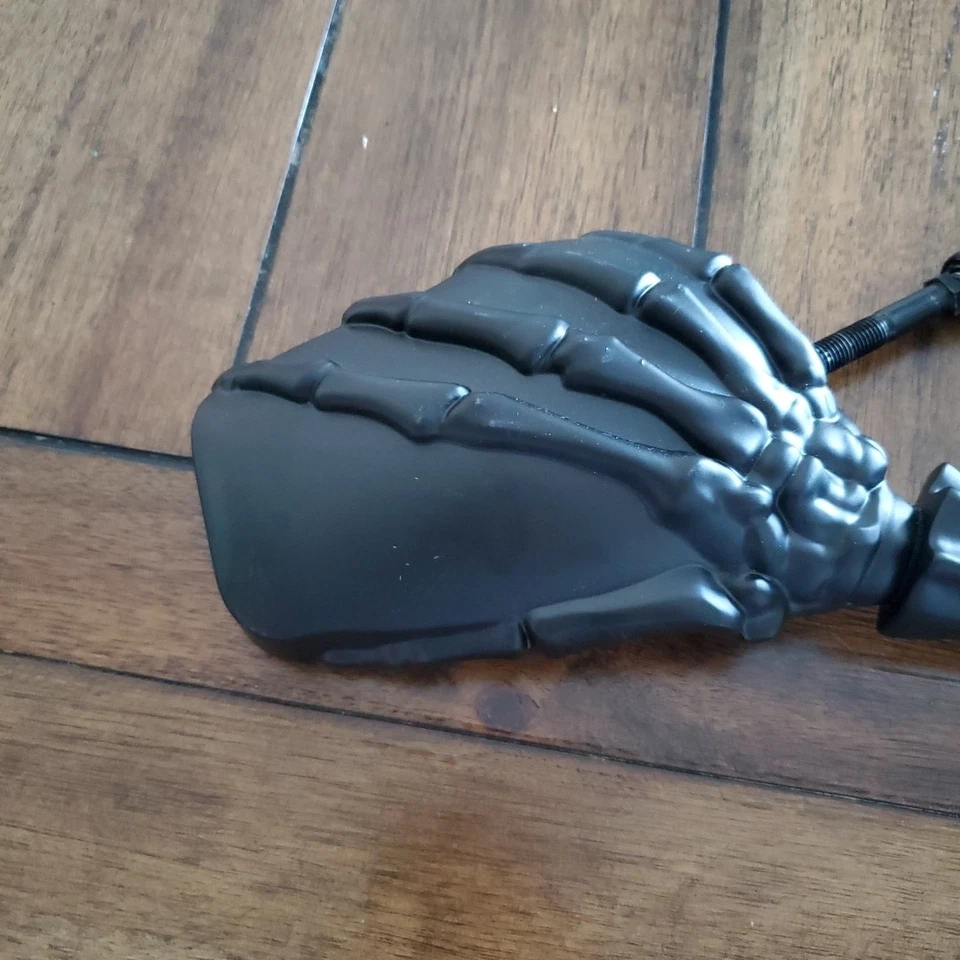 Conjunto de 2 espelhos de mão esqueleto preto para motocicleta visão lateral Harley Davidson  - Imagem 4 de 4