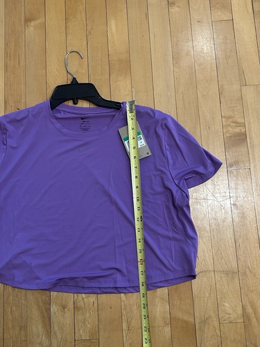 Nike Damen One Dri Fit Crop Kurzarm Oberteil Lila Poly/Elasthan Gr. XL - Neu mit Etikett - Bild 13 von 13
