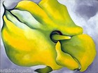 GEORGIA O'KEEFFE YELLOW CALLA PRECIONISM ART GICLEE PRINT FINE CANVAS