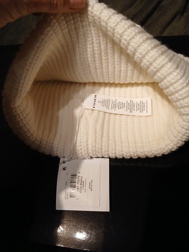 Neu Coach Damen Patch Logo Rippstrick Bündchen Beanie Mütze Kreidefarbe Einheitsgröße $ 55 - Bild 5 von 8