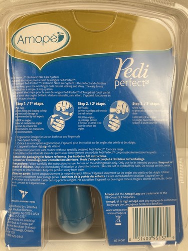 Sistema electrónico de cuidado de uñas Amope Pedi Perfect lima buff brillo recargas incluidas - Imagen 2 de 2