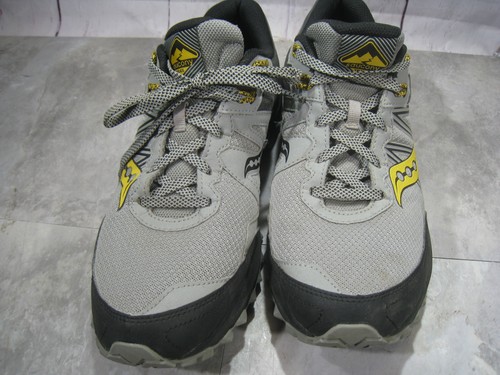 Saucony Excursion TR14 Shoes Mens Size 12 Gray Yellow Trail Running Sneakers USA