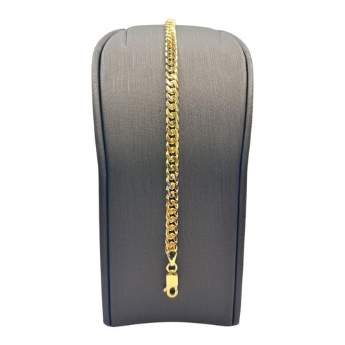 9ct 9K Yellow Gold Curb Cuban Link Bracelet 11.60 Grams 21.5cm 4.6mm Wide. New - Picture 2 of 7