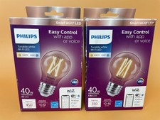 2 Pack Philips Tunable Smart Bulb LED 40W Dimmable Wi-Fi Wiz 450 and 350 Lumen