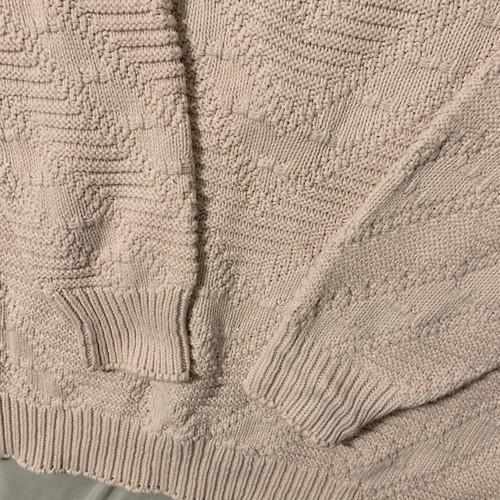 Vintage Cabin Creek Sweater Women MED Pink Cable Knit Crochet Chevron Made USA - Picture 5 of 18