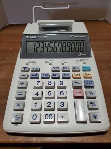 Sharp EL-1750V Electronic Or Battery Printing Calculator.