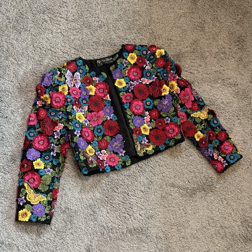 Giacca Alice + Olivia NUOVA Lorna ritagliata con applicazioni floreali taglia S 1.595,00 - Foto 11 di 24