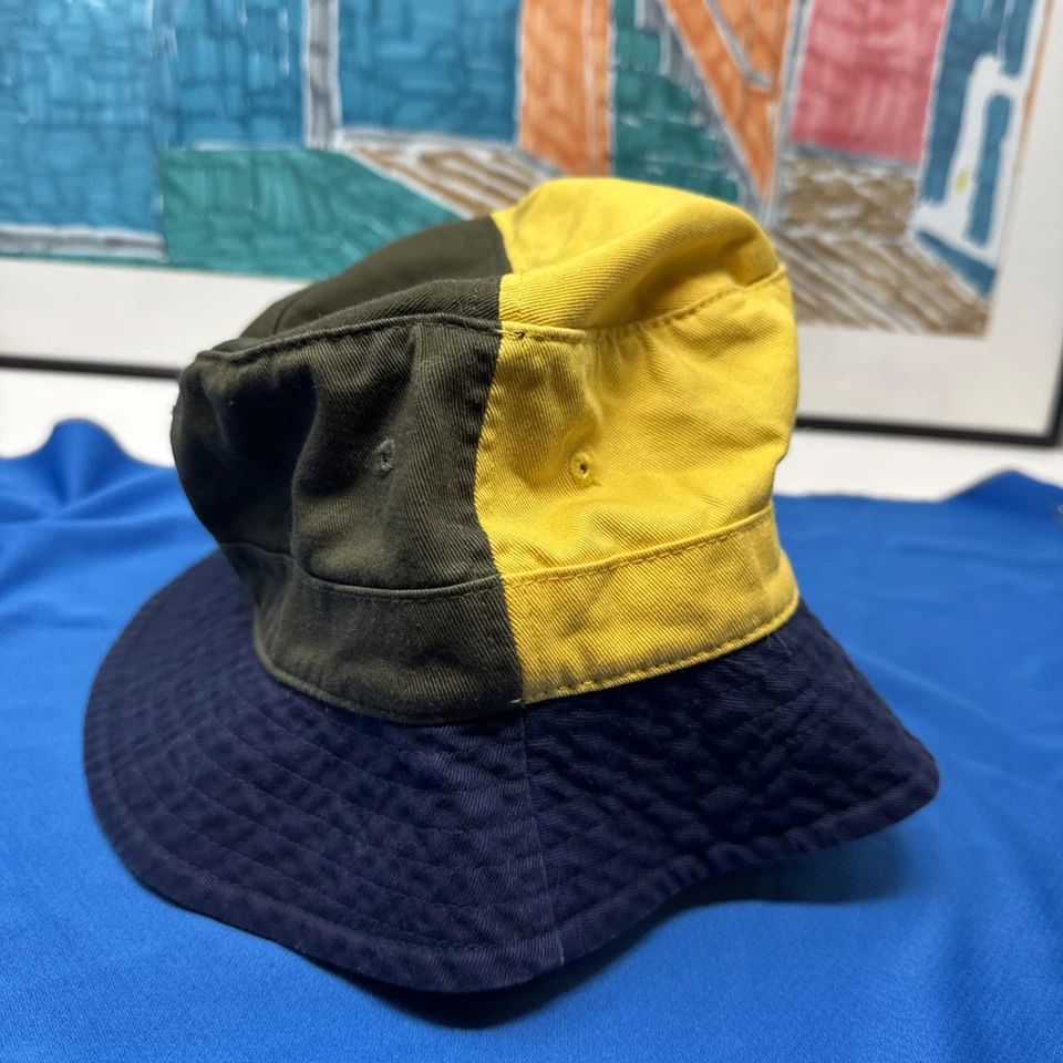 Polo Ralph Lauren 男式 S/M 小马帽蓝色/黄色/绿色色块桶 — 第 2/4 张图片