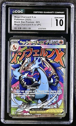 2025 Pokémon Black Star Promo Mega Charizard X ex #023 CGC 10 Gem Mint