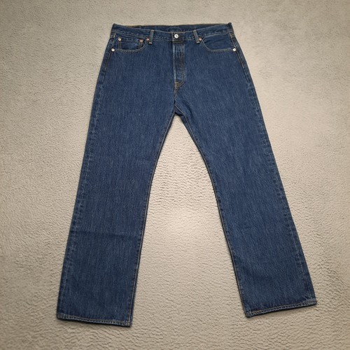 Pantalones de mezclilla rectos vintage Levis 505 para hombre 36x30 azul botón mosca hechos en EE. UU. años 80 - Imagen 1 de 9