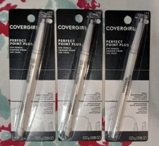 (3) Cover Girl Perfect Point Plus Eye Liner Pencil Self Sharpening WHITE OUT 201