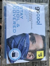 5-Go Cool Multi-Functional Face Cover Blue 3-In-1 Face, Neck Gaiter & Headband