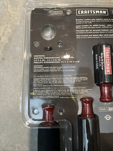 NOS Sears/Craftsman USA 5Pc Grip-N-Drive Screwdriver Set 41745 - Picture 3 of 8