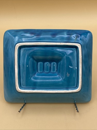 Vtg Hawaii Tiki Aloha Ashtray Ceramic Large Blue MCM Souvenir 6”x7” Tiki Bar - Picture 4 of 6