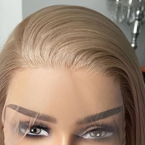 Pelucas delanteras largas lactas rubias #103 cabello sintético encaje para mujer rectas F... - Imagen 4 de 5