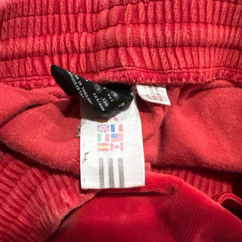 Vintage Y2K Adidas Men’s Red Velvet 3 Stripe Track Pants 3XT 3XL TALL - Picture 10 of 11