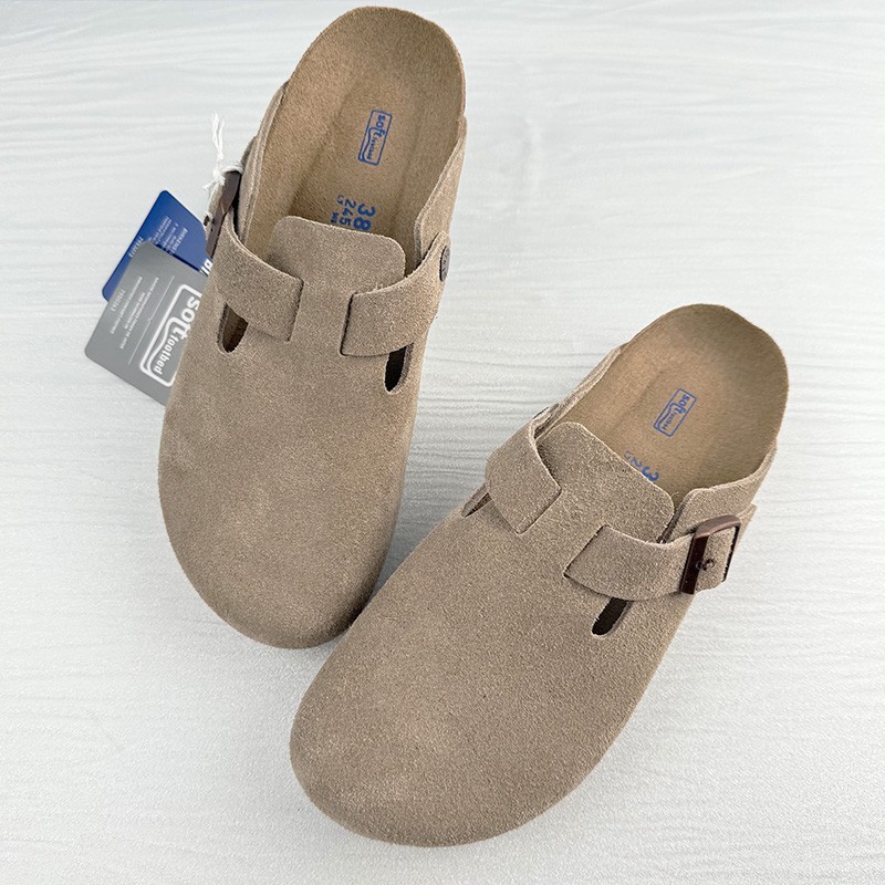 ビルケンシュトック Boston 37 Taupe Birkenstock Boston Taupe Suede Leather Women s and Men s